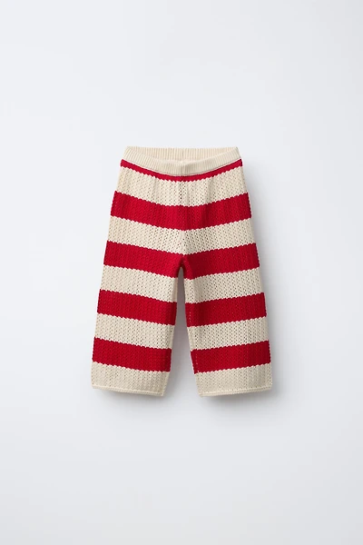 STRIPED KNIT PANTS