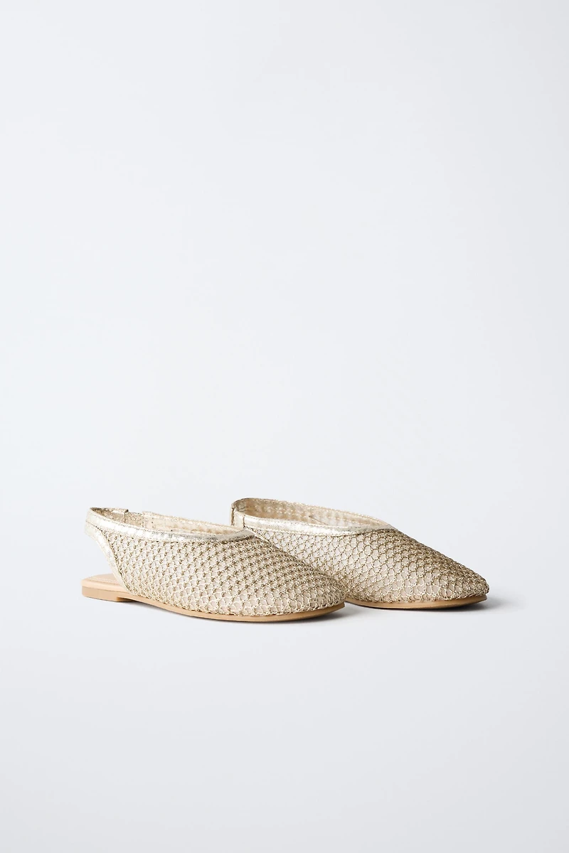 GOLD SLINGBACK BALLET FLATS