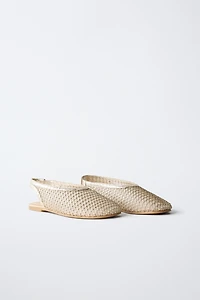 GOLD SLINGBACK BALLET FLATS