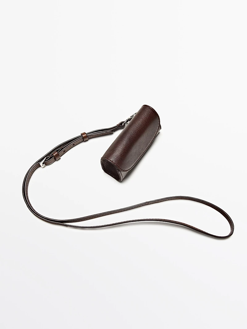 Nappa leather lipstick case