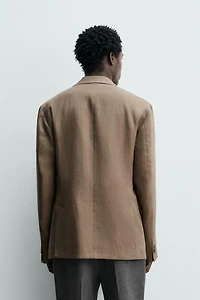 VESTE DE COSTUME CROISÉE 100% LIN