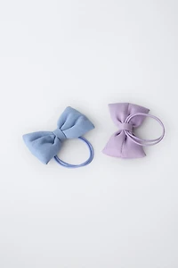 TWO-PACK OF PADDED BOW HAIR TIES