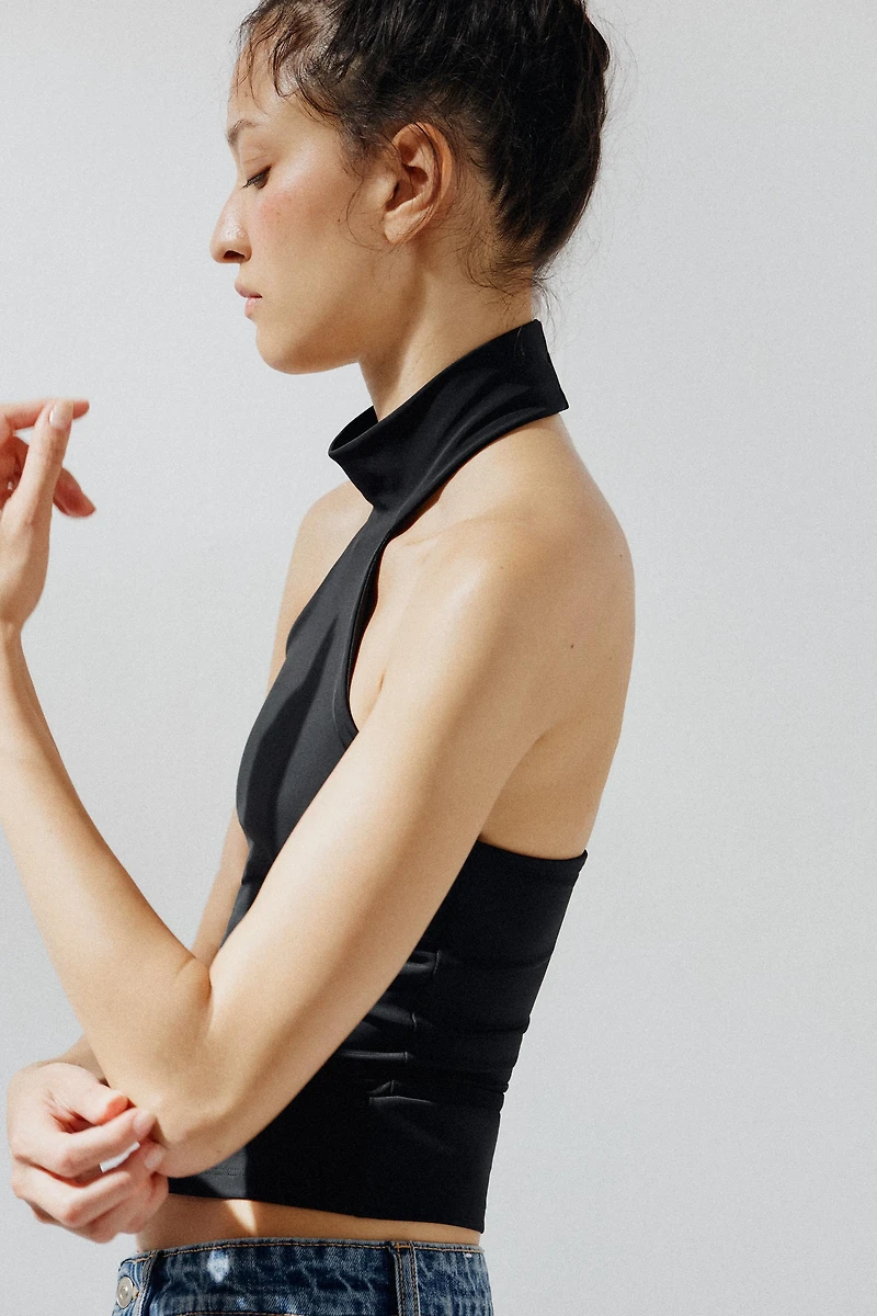 POLYAMIDE HALTER TOP