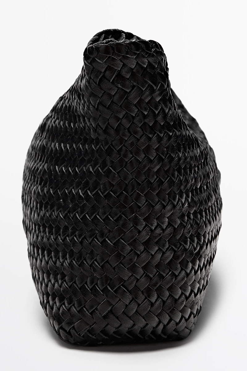 Braided nappa leather bag