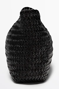 Braided nappa leather bag