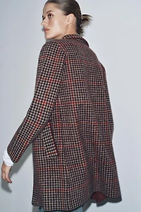 100% WOOL HOUNDSTOOTH COAT