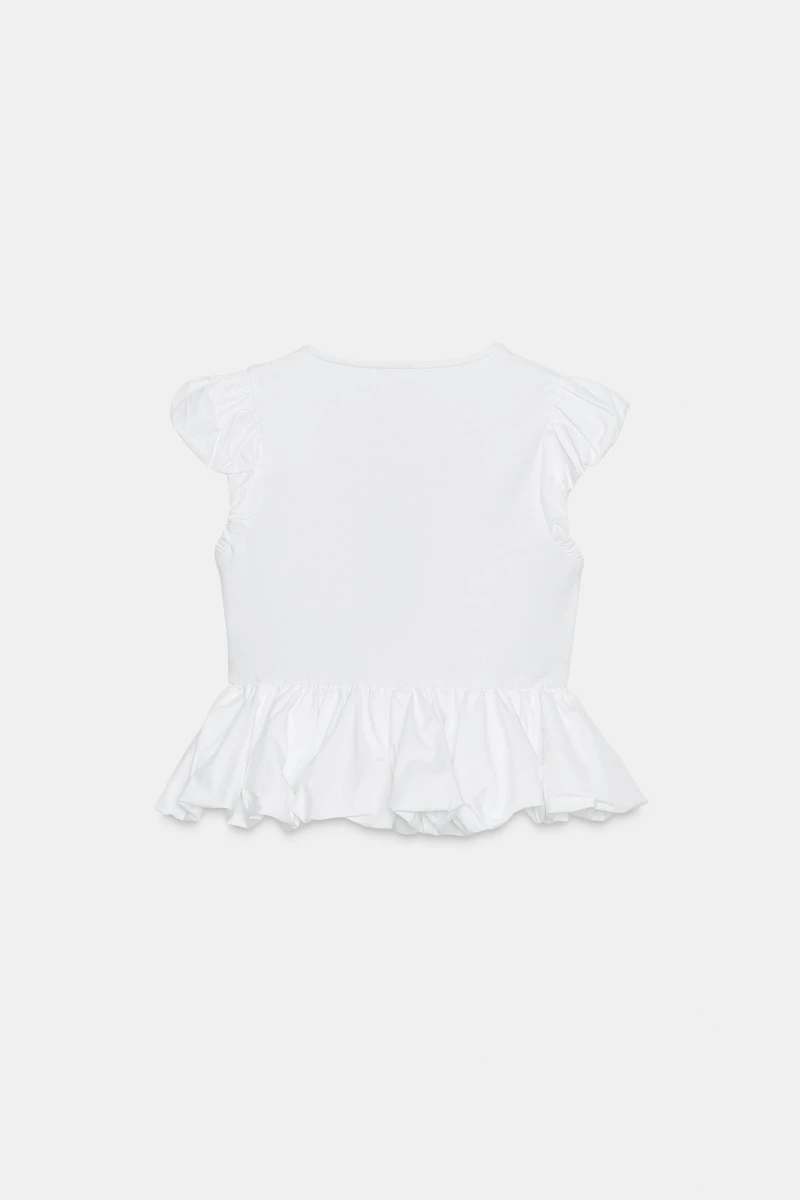 CONTRAST BOW T-SHIRT