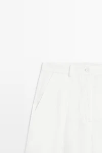 Flowing linen blend pants with seams