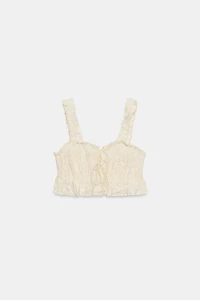 RUFFLED TEXTURED CROP TOP