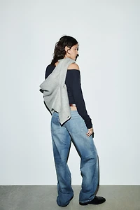 JEAN TRF BAGGY TAPERED TAILLE BASSE