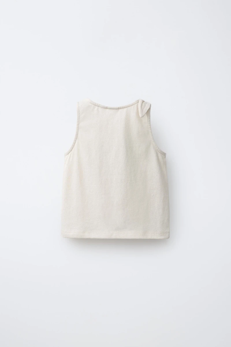 TROPICAL EMBROIDERED KNOT T-SHIRT