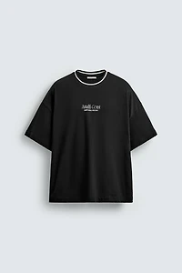 RAISED PRINT TEXT T-SHIRT