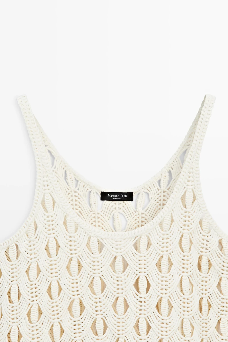 Strappy top with crochet detail