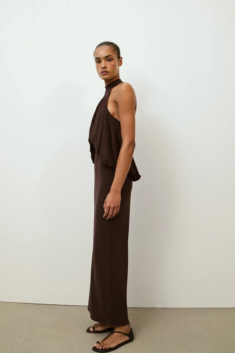 BALLOON HALTER DRESS