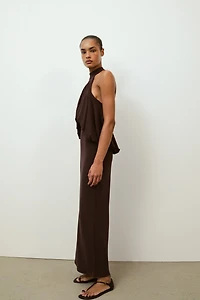 BALLOON HALTER DRESS