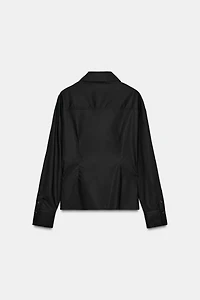 PLEATED WAIST POPLIN SHIRT