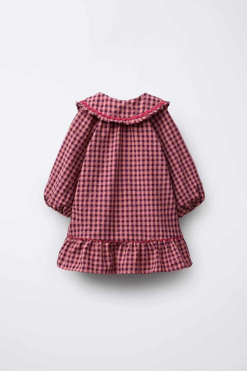 RUFFLE GINGHAM DRESS