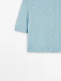 Pull manches courtes alpaga en maille