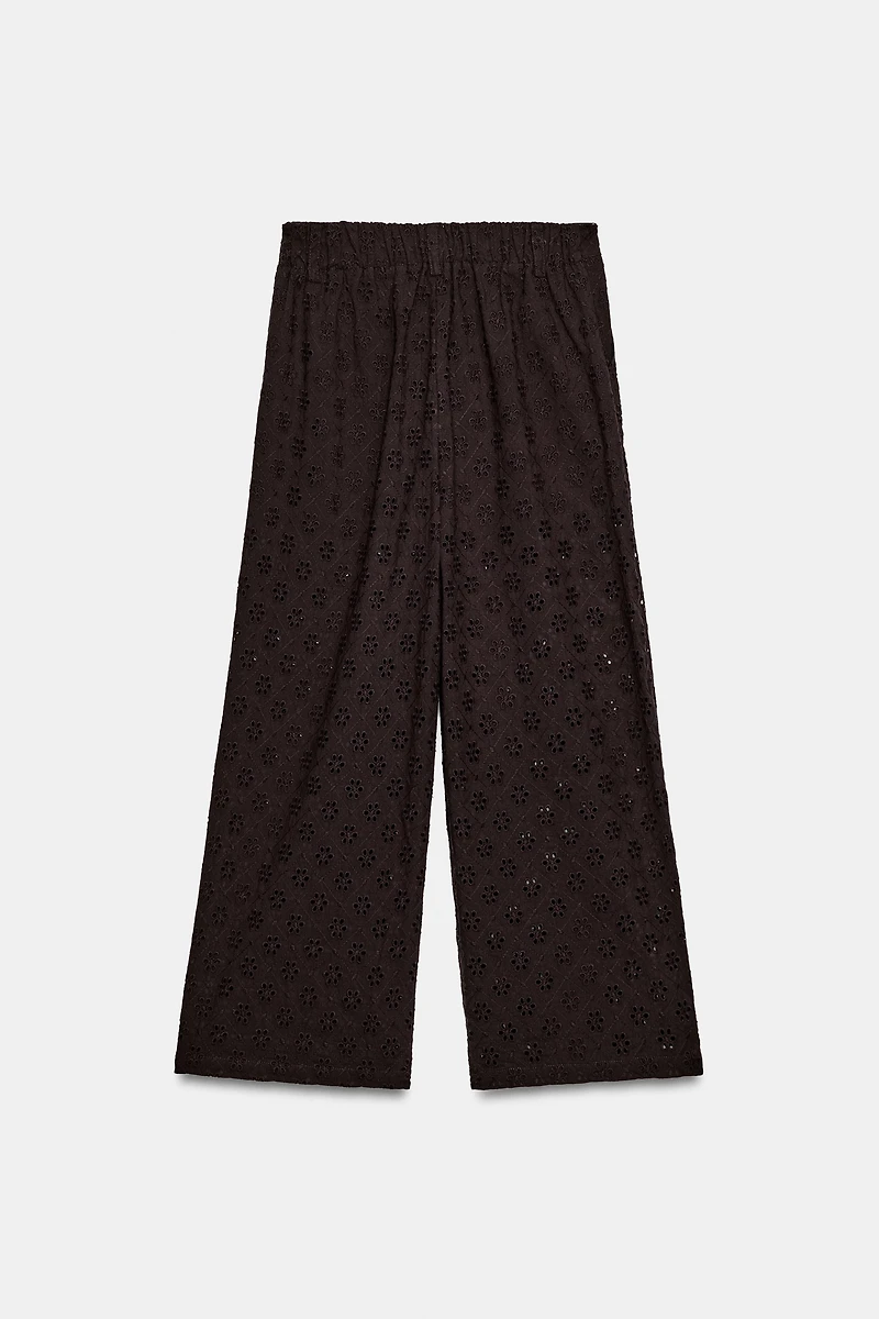 PANTALON JUPE-CULOTTE BRODERIES PERFORÉES