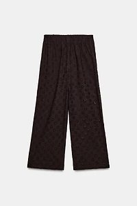 PANTALON JUPE-CULOTTE BRODERIES PERFORÉES