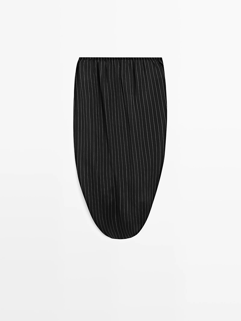 Striped midi skirt with gathered detail - STUDIO