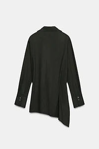 ASYMMETRIC WRAP WOOL BLEND TOP ZW COLLECTION