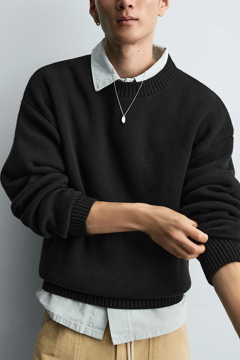 COTTON TEXTURE SWEATER