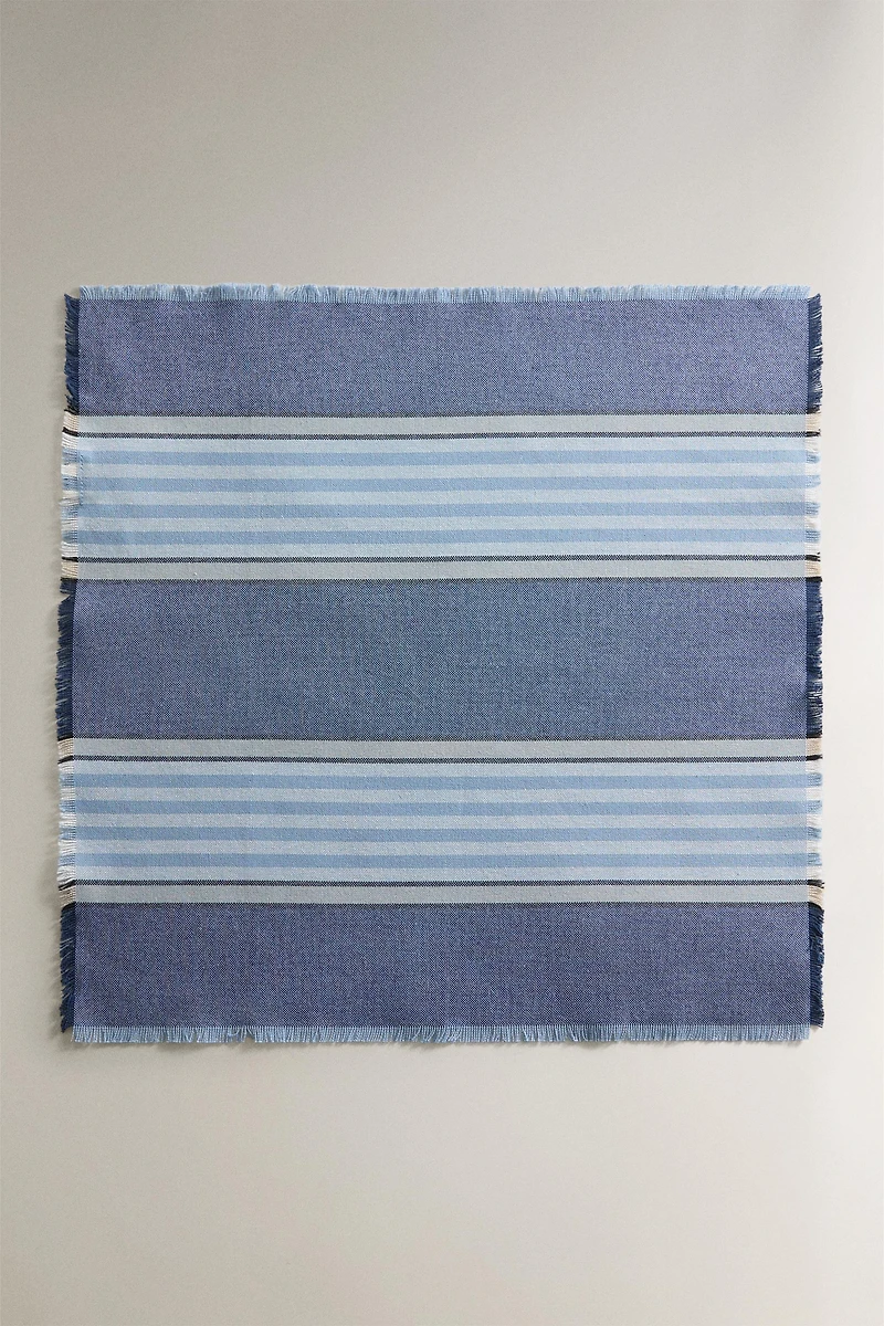 LOT DE 2 SERVIETTES DE TABLE RAYURES FIL TEINTÉ