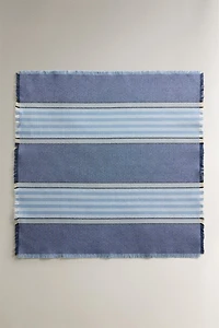 LOT DE 2 SERVIETTES DE TABLE RAYURES FIL TEINTÉ