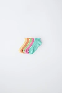 FIVE-PACK OF CONTRAST WAVE ANKLE SOCKS