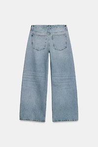 TRF HIGH WAIST EXTRA WIDE LEG STUD JEANS