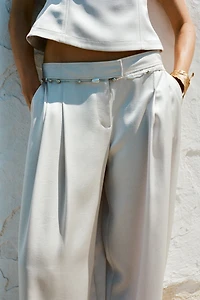 SATIN WIDE LEG PANTS