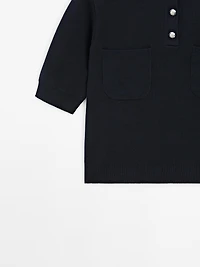 Cotton blend polo shirt with button details