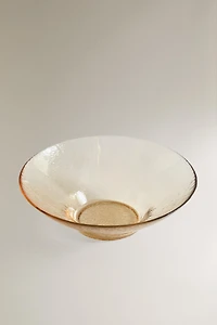 TEXTURED GLASS SALAD BOWL
