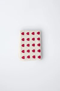 HEART CROCHET KNIT BLANKET