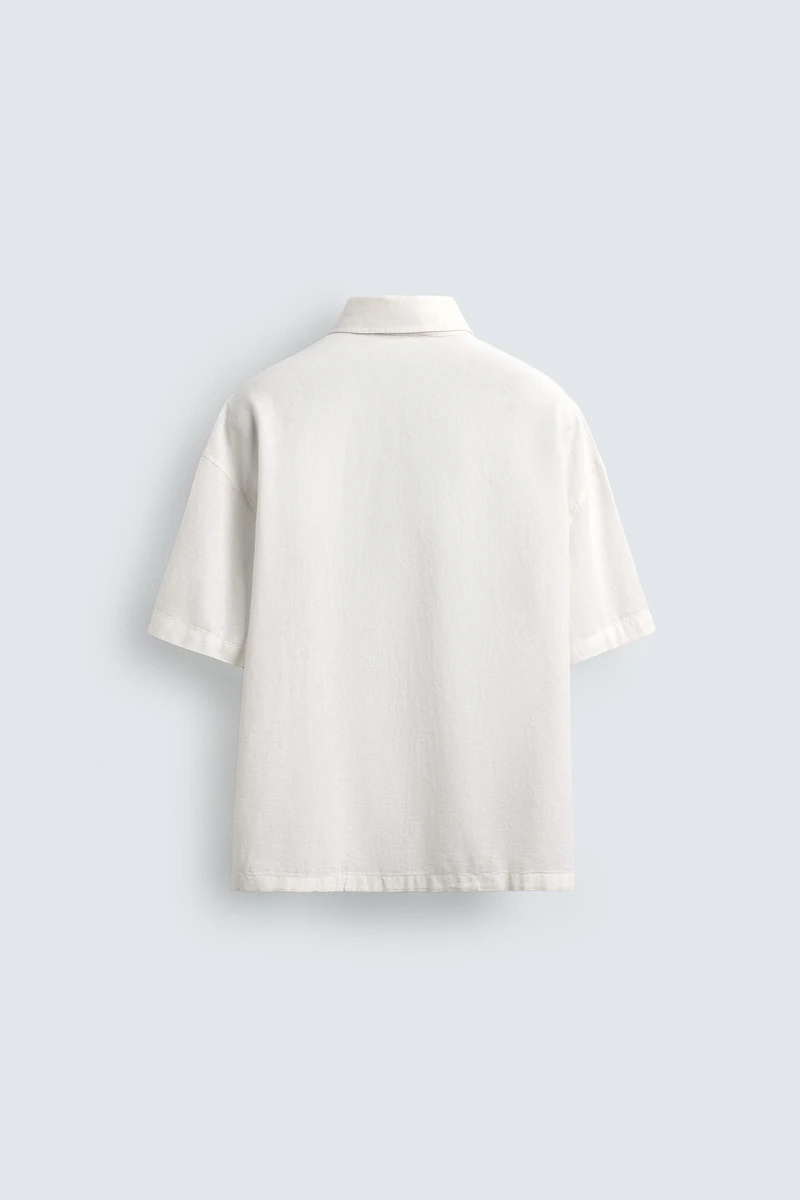 EMBROIDERED COTTON-LINEN SHIRT