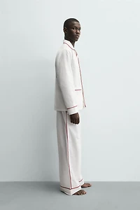 CONTRAST PIPING PAJAMA SET