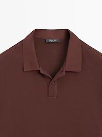 Cotton blend short sleeve polo shirt