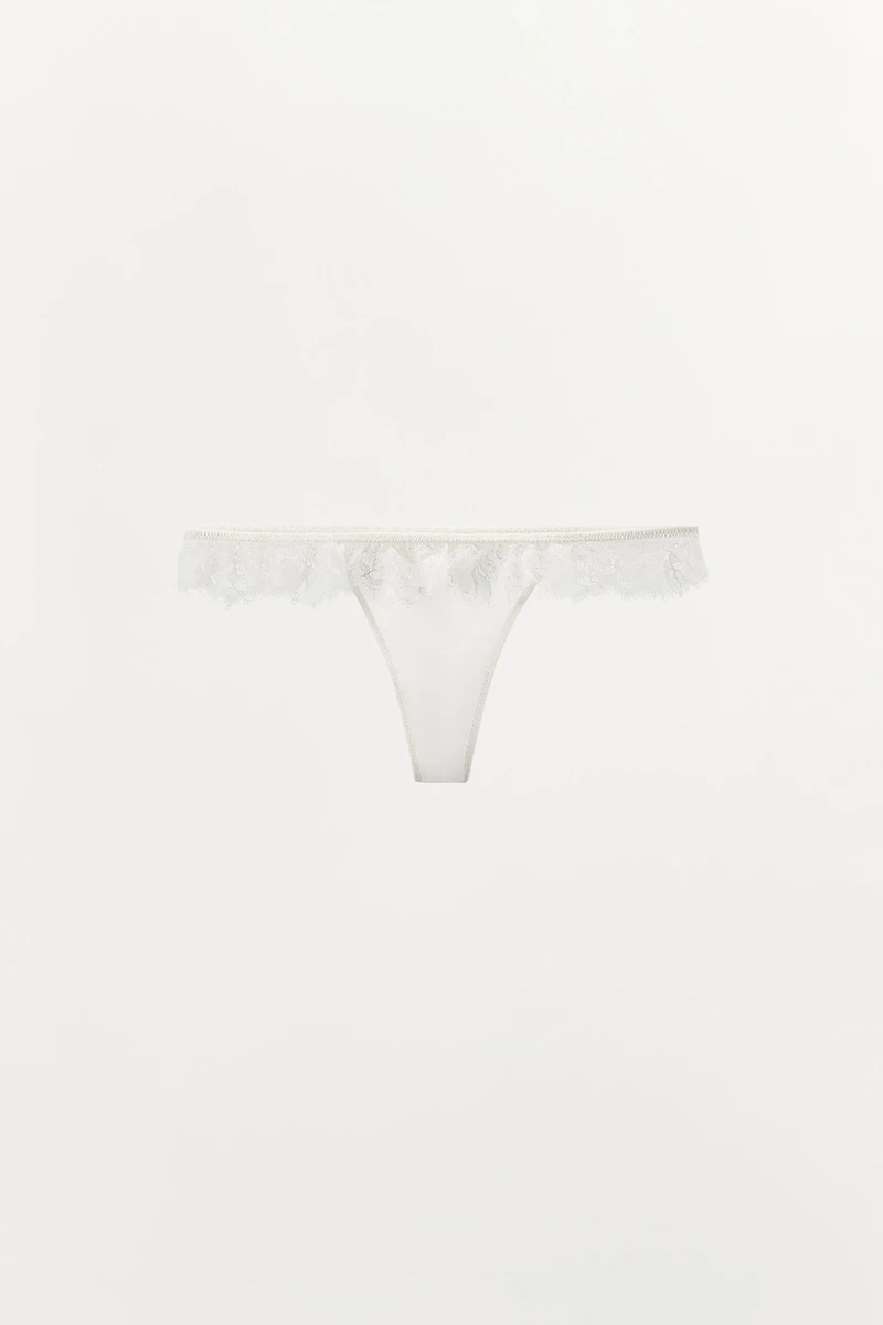 TANGA EN SOIE ET DENTELLE