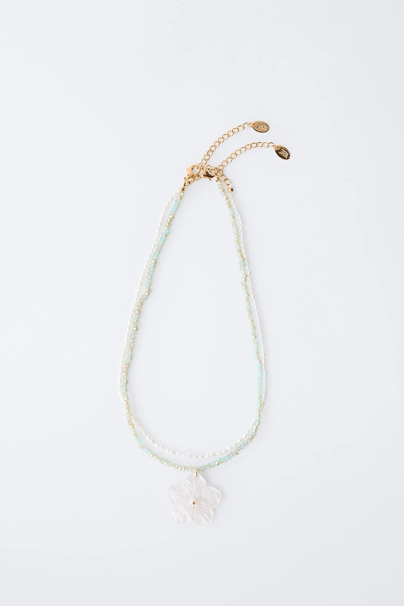 FLOWER BEAD NECKLACE