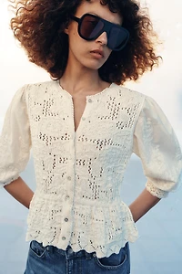 ROMANTIC COMBINATION KNIT JACKET