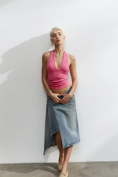 ASYMMETRIC TRF DENIM SKIRT