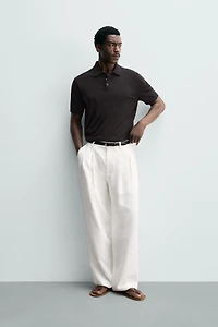 REGULAR FIT COTTON BLEND KNIT POLO