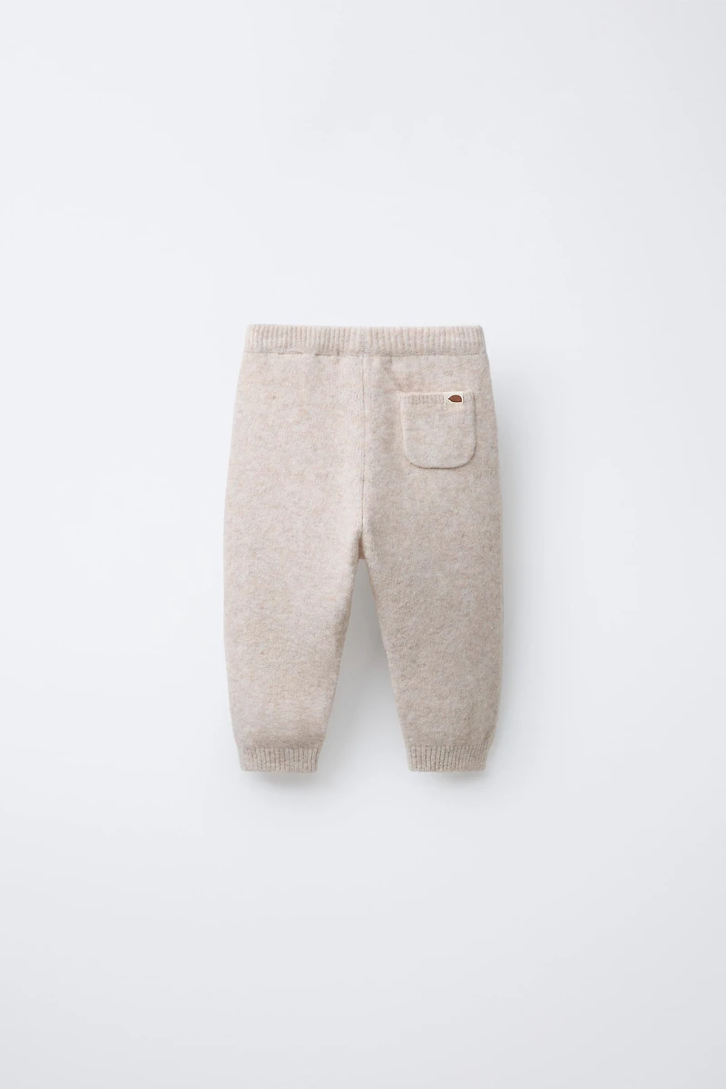 KNIT HEDGEHOG LABEL POCKET LEGGINGS