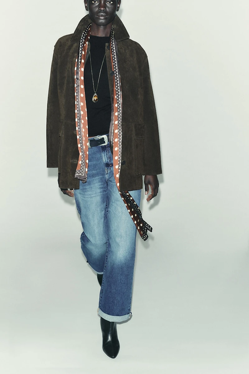 POLKA DOT PRINT SATIN SCARF