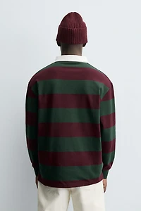 STRIPED PATCH POLO SHIRT