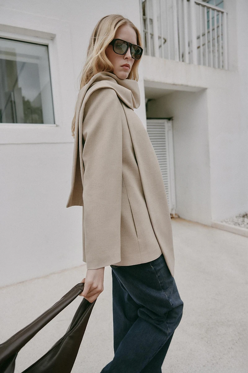 SCARF COLLAR BLAZER