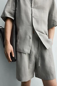100% LINEN RELAXED FIT SHORTS