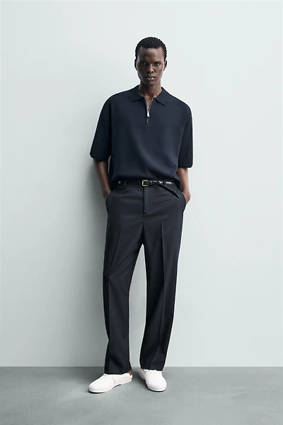 POLO EN MAILLE À ZIP