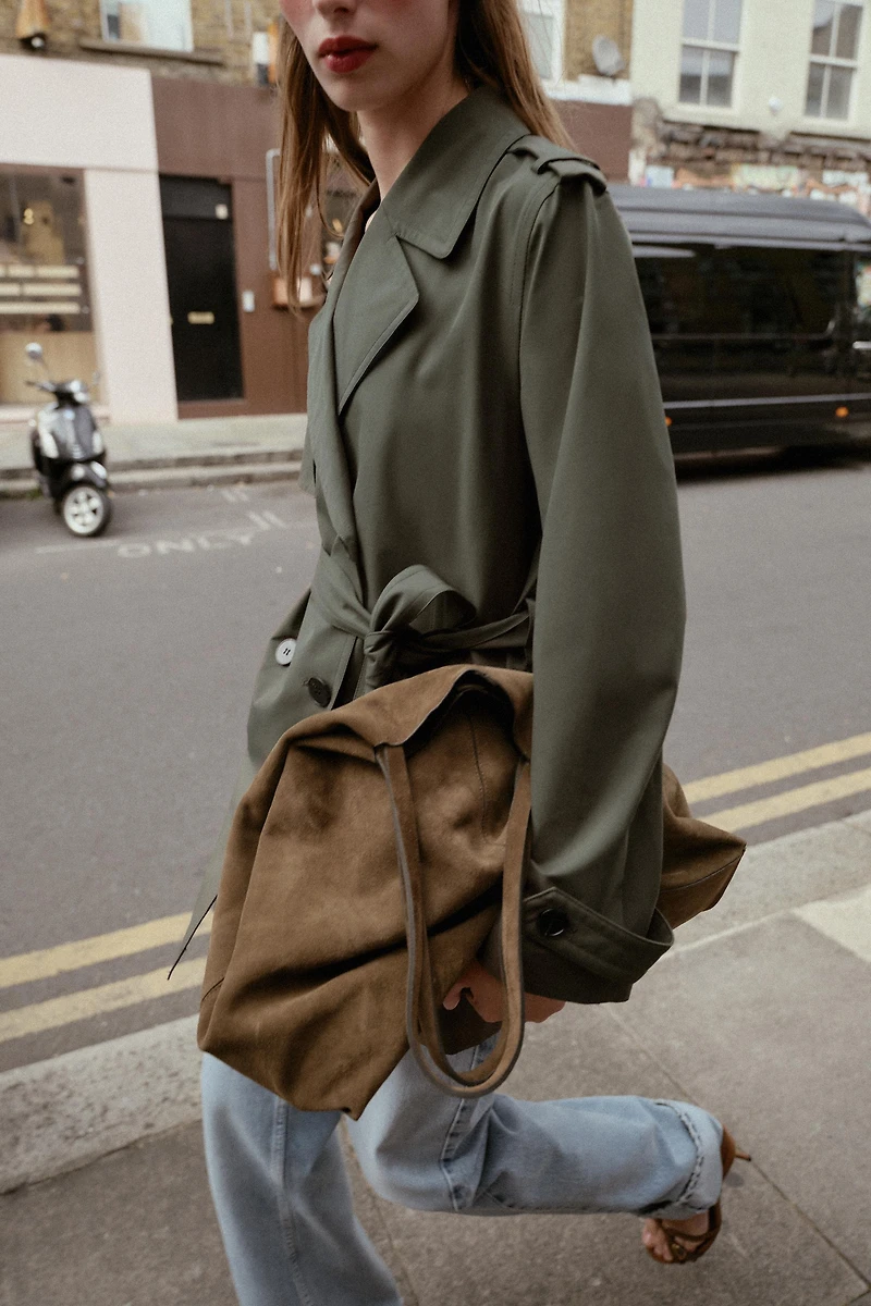 WATER REPELLENT WINDPROOF DOUBLE-BREASTED TRENCH COAT